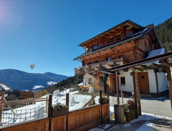 Winter vacation on the farm with beautiful far view