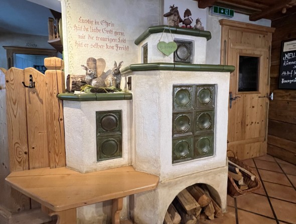 Cozy and warming tiled stove