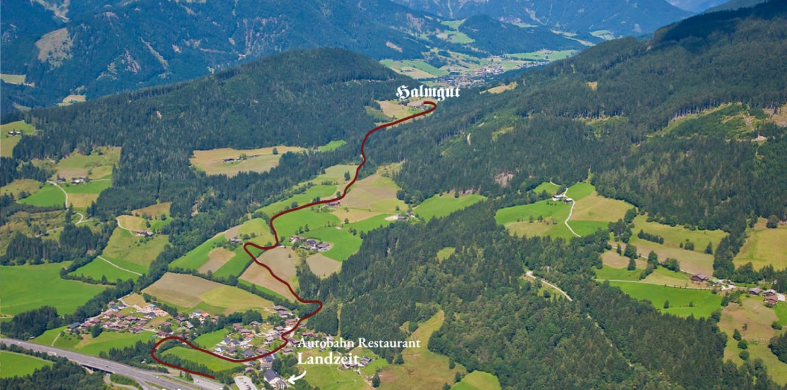 Arrival route to the vacation farm Halmgut