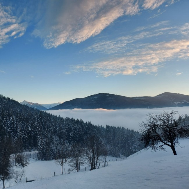 Magnificent winter panorama in the province of Salzburg